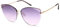 styleBREAKER Damen Cateye Sonnenbrille mit Diamant Schliff, Rahmenlos mit getönten Gläsern, Metall Bügel 09020123, Farbe:Gestell Gold/Glas Violett Verlauf