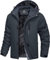 MAGCOMSEN Herren Winter Softshelljacke Winddicht Wasserdicht Skijacke Warme Fleecefutter Wanderjacke Freizeit Gefüttert Winterparka Trekking Arbeit Jacke mit Zip Taschen Dunkelgrau XXL