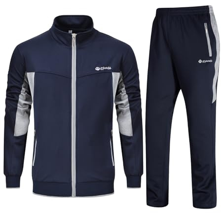 Rdruko Tuta da jogging da uomo Set Tuta da allenamento Tuta sportiva Maniche lunghe Tuta casual Uomo Tracksuit per Calcio Gym, L