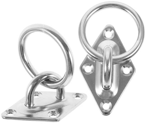 TIDTALEO 2piezas Anclajes De Inoxidable Placas De Ojos Redondas Para Montaje Pared Ganchos De Techo Para Colgar Para Camiones y Remolques Ganchos Resistentes Para Amarre y Suspensión