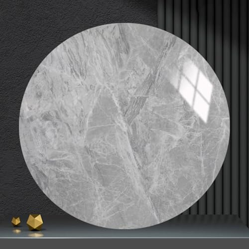 BiSaXieTa Snurrbar mattallrik Lazy Susan, Stenplatta Marmor Textur Roterande Middagstallrik, inte lätt att välta, diameter 60 cm/70 cm/80 cm/90 cm/100 cm (grå, 80 cm/32)