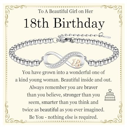 JONAKO 18th Birthday Gifts for Girls, Girls 18th birthday Gifts for Daughter, 18 Year Old Girl Gift, Bead Bracelets Presents for Sister, Niece, Granddaughter