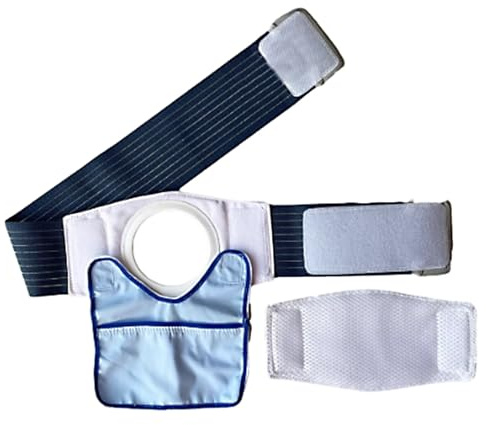 Kolostomiband för Män och Kvinnor, Justerbart Stomiband, Stomiband med Avtagbar Ytterficka och Skyddande Överdrag för Ileostomipåsehållare för Urostomi(M)