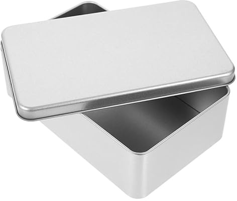 STOBAZA Rectangular Biscuit Tinplate Box with Lid Cookie Storage Container for Biscuits Snacks and Treats Portable Cake Storage Tin for Home Organisation and Travel 7.09 X 4.33 X 2.17 in