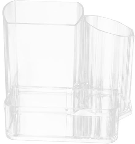 LRXIYODE Organizer Cosmetici in Acrilico Trasparente Resistente Portapennelli Trucco Multifunzione per Scrivania Porta Accessori Make Up e Gioielli Design Semplice e Superficie Liscia per