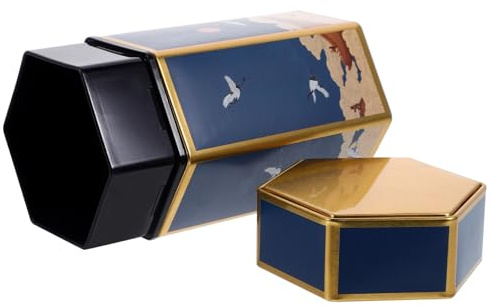 OUNONA Barattolo Ermetico in Metallo Vintage per Tè Sfuso e Alimenti Secchi Contenitore Chiuso Alto con Design Cinese Classico per Cucina e Conservazione Cibi Essiccati