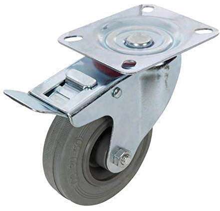 FIXMAN 487739 Gummi-Lenkrolle mit Feststeller 75 mm, 50 kg