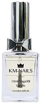 KM-Nails Olio per unghie con profumo di vaniglia, 15 ml, senza paraffina
