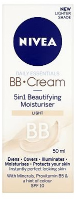 NIVEA Daily Essentials BB Cream 5 in 1 Beautifying Moisturiser Light 50ml