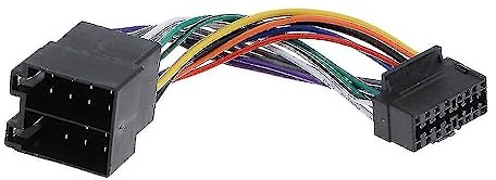 Sony Aiwa JVC 16 stift 30 x 12 mm kabelanslutning sele ISO kabeladapter kontaktkabel kompatibel med bilstereo