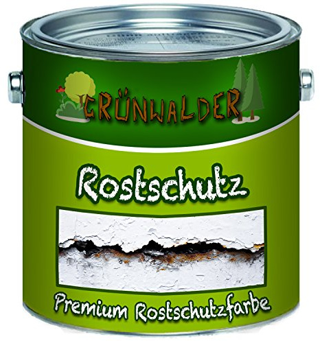 Grünwalder Rostschutz-Grundierung premium Rostschutzfarbe - pigmentierter Farb-Anstrich, leichte Verarbeitung & Wetterbeständig in Hell-Grau und Rot-Braun