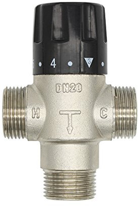 Mezclador termostatico 3 vias 1/2 3/4 1 1-1/4 1-1/2 pulgada para ducha banera lavabo cocina bidet (3/4 pulgada (DN20))