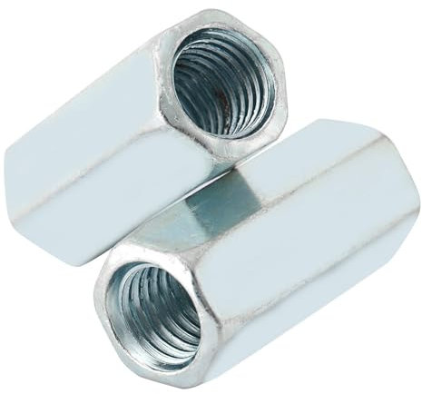 5pcs M12*40 Long Carbon Steel Rod Coupling Nut and Hex Sleeve Nut Standoff Connector, Threaded Fasteners (17mm)