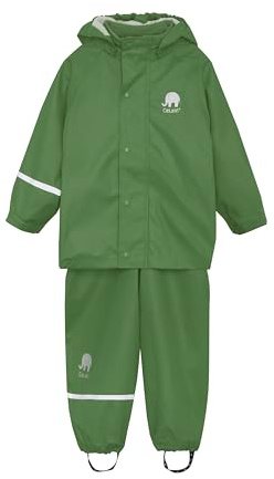 CeLaVi Basic Rainwear Set - Solid PU, Chaqueta para Lluvia Unisex Adulto, ELM Green, 3-4 Jahre