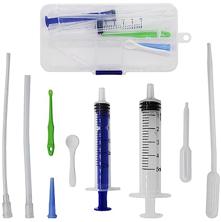 Baby Bird Gouldian Zebra Finch Canary Society Bird Pet Hand Rearing Feeding Syringes Crop Tubes (9Pcs)