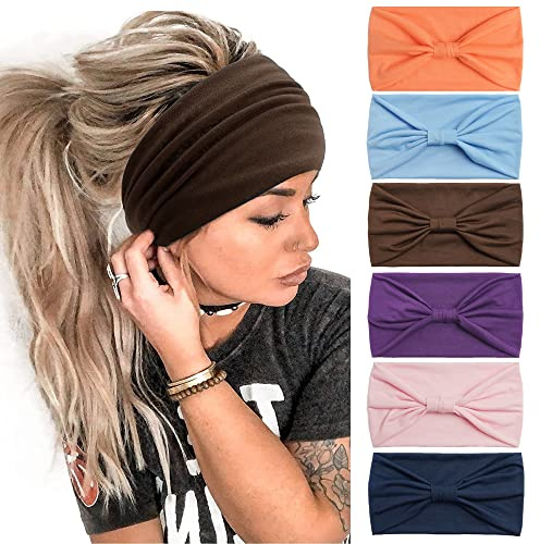 Fashion Headbands for Women's Hair Head Scarfs Hairband Turban Flower Cotton Headbands Wide Yoga Sport Headband Head Wrap (P6COLOR2)
