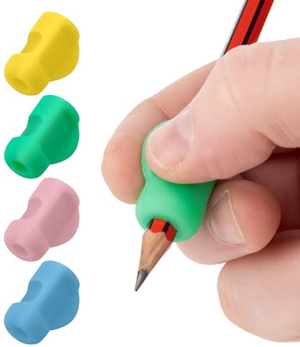Stylo Förpackning Med 4 Penngrepp för Barn, Handskrift, Perfekta Pennhållare, Hemskolning Och Förskoleskrivverktyg, Blandade Penngrepp, Julklappar (Flerfärgad)