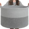 TIMEYARD XXL Groß Wäschekorb, Korb Aufbewahrung, Aufbewahrungskorb Kinderzimmer, Wäschekorb Kinder, Korb für Decken, Baby Spielzeug, Korb Geflochten, 55x35cm, Grau