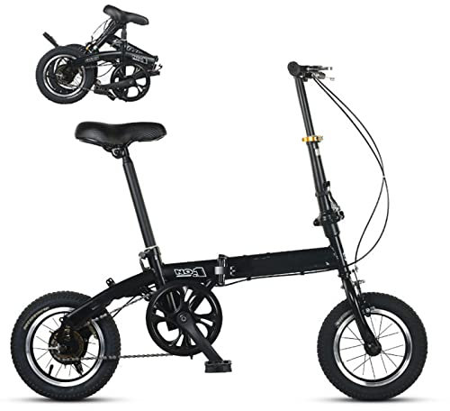 HOUSN Erwachsene Jugendliche Klapprad in12 Zoll Schnellfaltsystem Leichter Rahmen Single Speed Doppelscheibenbremsen Klappfahrrad,for Height 110-160cm,Schwarz