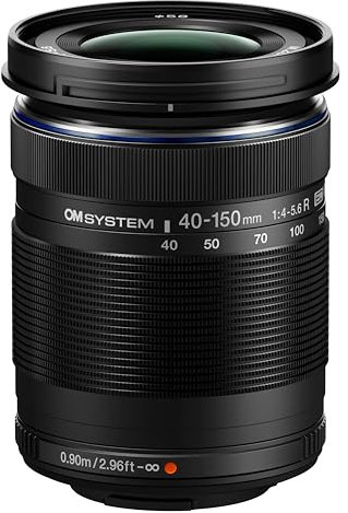 OM SYSTEM Olympus M.Zuiko Digital 40-150mm F4.0-5.6 R Black for Micro Four Thirds System Camera, 3.75x Zoom Lens, Portable Design