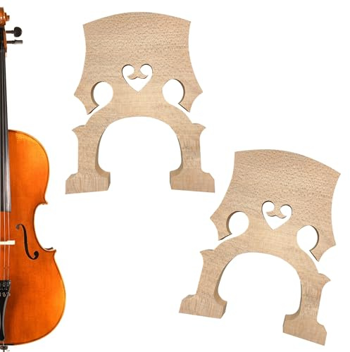Musiin Maple Cello Bridge 4/4 Bridge Bridge Replacement Parts for Instrument Cello Accessories (Two-Pack)