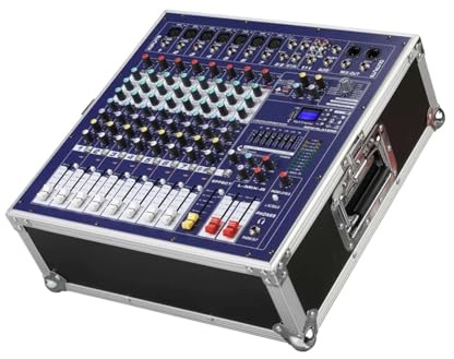 DJ Controllers, DJ Mixer 8 Channel USB Blueteeth Mixing Console High Power Audio Stage Equipment 48V Phantom Power DSP Digital Effects