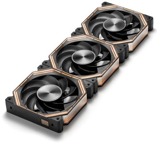 darkFlash INF34 120MM PC Case Fan, Daisy-Chain, up to 2000RPM Cooling, 4-Pin PWM, ARGB CPU Cooling Computer Fan, 3 Pack (Reversed, Black)