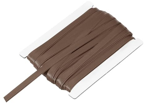 QUARKZMAN Cinta Sesgada Doble Plegada Para Coser 1/3 Pulgada X 12 Yardas Cinta De Satén Preplegada Para Ribetear Uniones Acolchar Hacer Bastilla Manualidades DIY Marrón