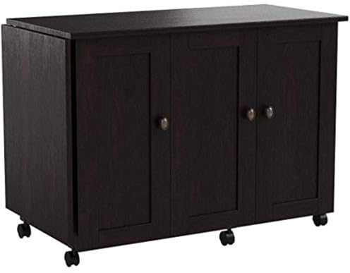 Sauder Miscellaneous Storage Easy Rolling Sewing and Craft Table/Cart/ Pantry cabinets, Cinnamon Cherry finish