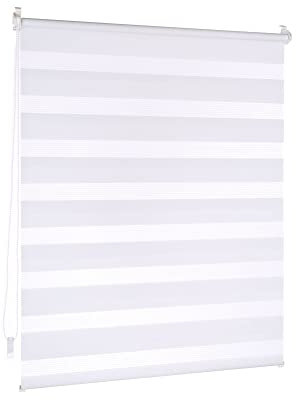 Victoria M. Doppelrollo Klemmfix ohne Bohren, 115 x 150cm (BxH) Weiß, Rollo Fensterrollo lichtdurchlässig & verdunkelnd,Duo-Rollo Klemmmontage Zebrarollo für Fenster & Türen
