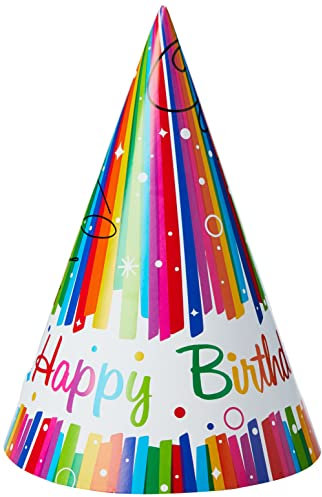 Unique Partyhüte - Regenbogenbänder, Mehrfarbig, Geburtstagsparty - 8er-Pack