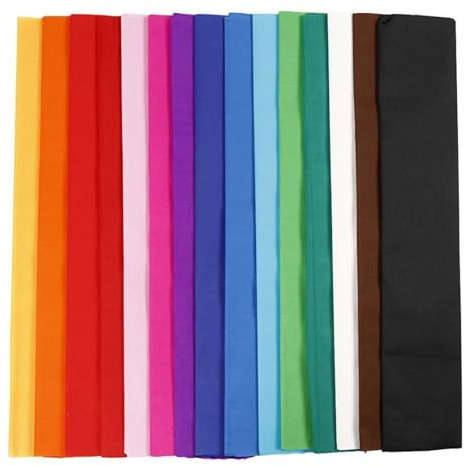 Crepe Paper, L: 50 cm, L: 2.5 m, Colour ASST, Folded, 15rot.