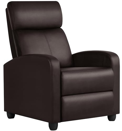 Yaheetech Recliner Chair with 3 Adjustable Angles Living Room Chairs Brown