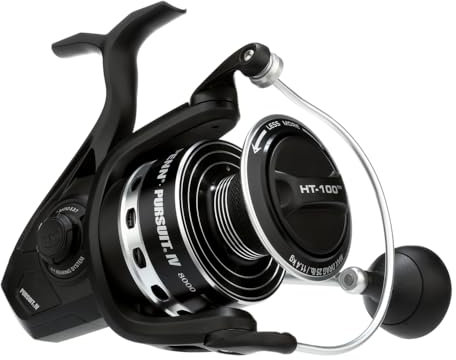 PENN Pursuit IV Salzwasser Spinnrolle - Spinnfischen, für den Allroundeinsatz, Boot, Kajak, Ufer, 8000, Black Silver