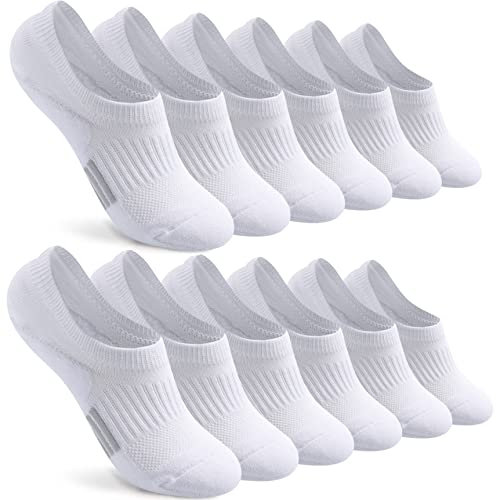 Blu Ninfee Sneaker Socken Damen 39-42 35-38, Gepolsterte Füsslinge Füßlinge Sneakersocken Herren 6 Paar, Atmungsaktive Sportsocken Laufsocken Rutschfest mit Silikonpad