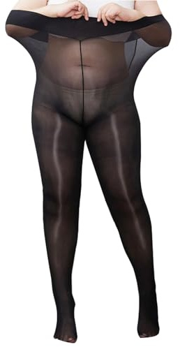 HTRUIYATY Collant Brillant Huileux Femme Sexy Sans Couture Infilable