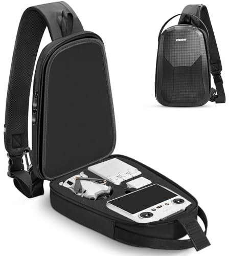 PEKREWS Mini 4 Pro Hülle, wasserdichte Hartschalen-Tragetasche, tragbare Reise-Drohnen-Schultertasche, Rucksack, kompatibel mit DJI RC 2/RC-N2 Controller, Fly More Combo und Zubehör, DJI Mini 4 Pro