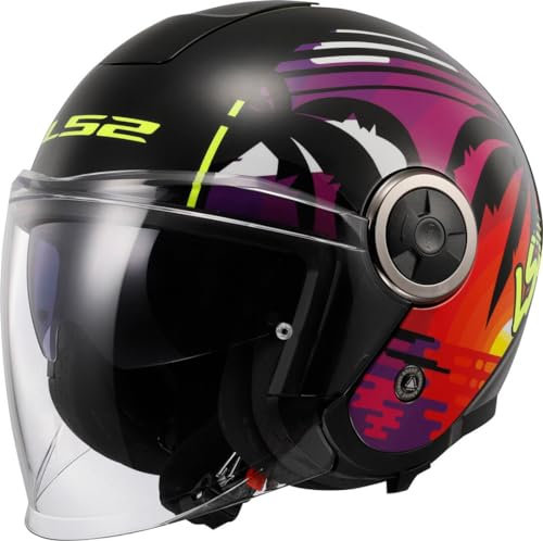 LS2, Jet-Motorradhelm CLASSY PALM Black, L