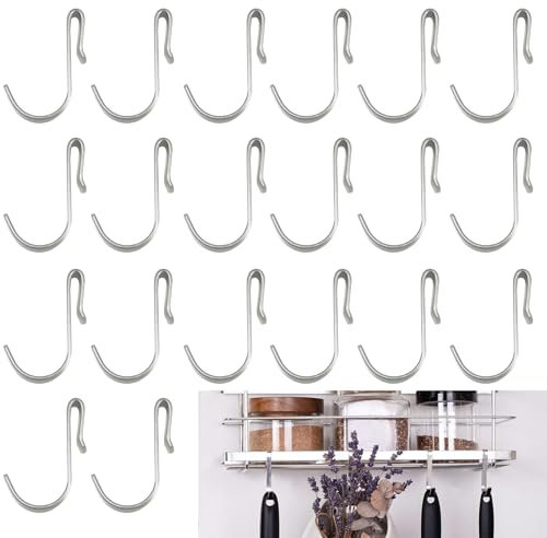 DabbOo Crochets en S 20Pcs Crochets de Suspension en Forme de S Multifonctions Inoxydable Mini Petit Crochet S Ornementaux Adapté pour Accrocher sur des Supports étroits Suspendre des Articles