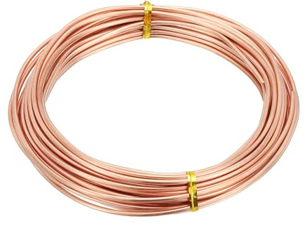 PATIKIL 99.9% Soft Copper Wire for Gardening, 10 Gauge/2.5 mm Diameter 34 Feet/10.3 m 1 Pound Spool Pure Bare Copper Wire for Jewelry Making Beading Electroculture Plants