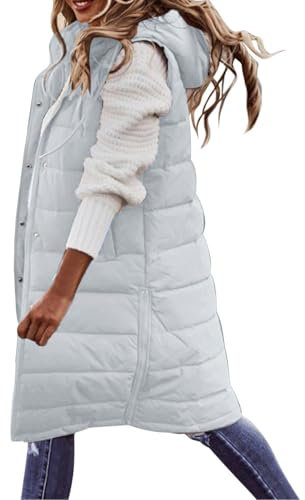 GFPGNDFHG Winterjacke Damen Steppweste Kurz Herbst Jacken Für Lang Weste Mit Kapuze Kurze Jacke