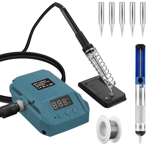 Station de soudage pour Makita 18V batterie, station de soudage d'affichage à cristaux liquides numérique électrique 60W, fil de soudure 25g, station de soudage de chauffage rapide DIY