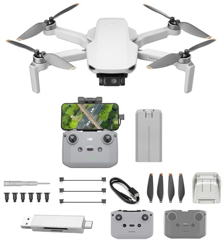 DJI Mini 4K Bundle, Drone con Fotocamera 4K HD, Meno di 249 g, Stabilizzatore 3 Assi, Trasmissione Video 10 km, Return Automatico, Resistenza al Vento (Mini 4K Bundle Spina di ricarica)