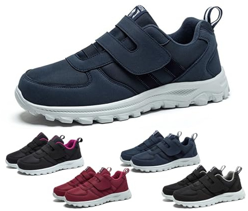 Hombres Zapatos Para DiabéTicos Zapatillas Ortopedicas Hombre Zapatillas Pie Diabetico Hombre Verano Zapatillas OrtopéDicas Para Hombre Mocasines Sin Cordones Para Hombre Deporte Para Senderismo(Blue,