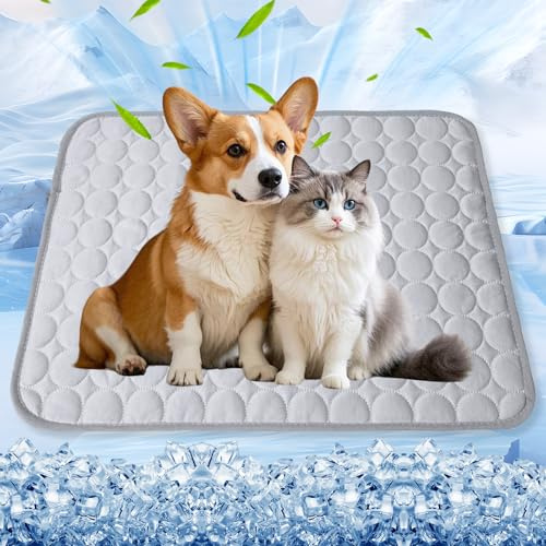 Axinyijia Cama Refrescante Perro para el Verano, 70x55 cm Manta Fria para Perros Gatos, Alfombra Refrescante Autorefrescante Perro, Esterilla Refrigerante Gato