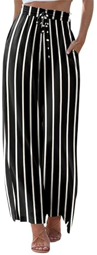 CHICZONE Womens Palazzo Lounge Pants Elastic Waist Drawstring Wide Leg Pants Casual Boho Trousers with Pockets