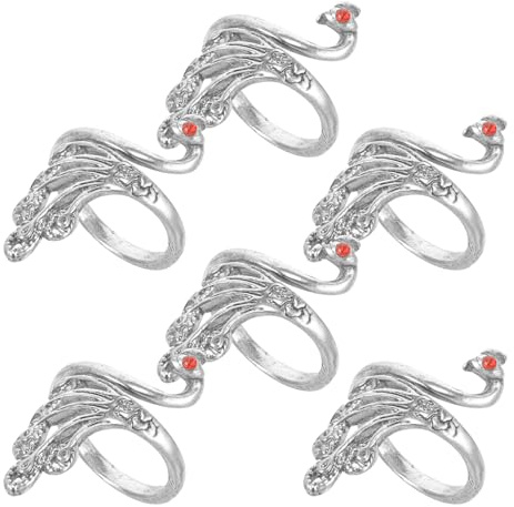 WOONEKY 6pezzi Anelli per Uncinetto e Lavorare Maglia Metallo Resistenti Guide Filo Pratiche Design Creativo e Delicato Strumenti Portatili per Maglieria