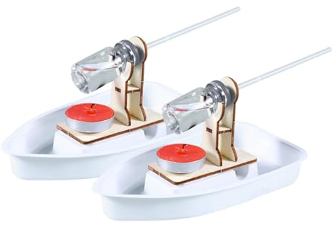 ORFOFE 2 Set Modellini Barca a Vapore Fai da Te in Plastica Resistente Kit Esperimenti Scientifici per Gioco Educativo di Artigianato e Apprendimento Stem