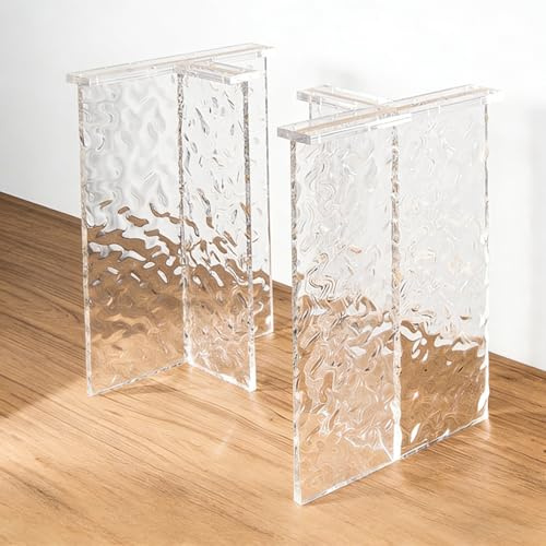 2cm Tjocka Genomskinliga Akryl Bordben, 2-pack Flytande Skrivbord Fötter med Färgförlopp, Dekorativa, för Vardagsrum, Kök, Sovrum(70x20x70cm/28x8x28in)