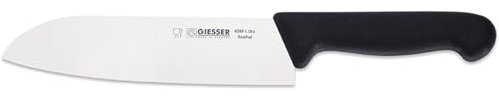 Giesser seit 1776 - Made in Germany - Santoku schwarz, Basic Black, Klinge 18 cm, rutschfest, Japanisches Kochmesser spülmaschinenfest, rostfrei